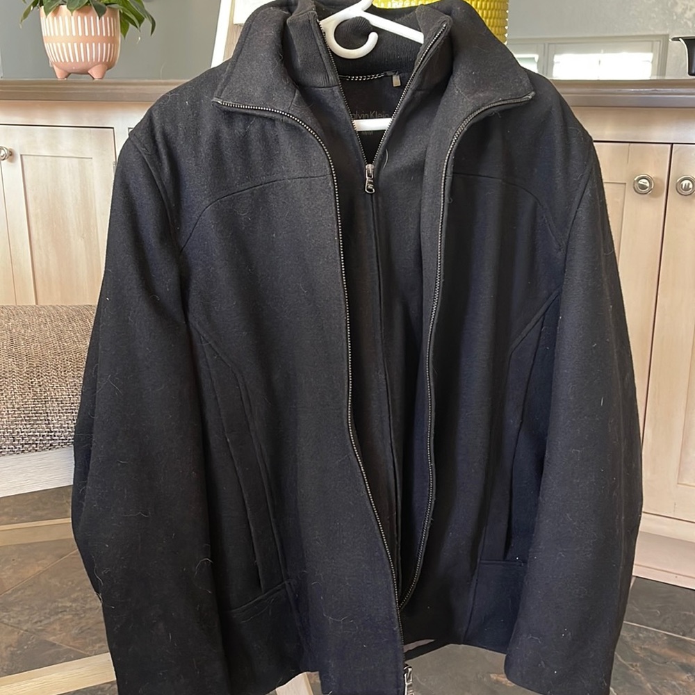 Mens like new wool Calvin Klein peacoat